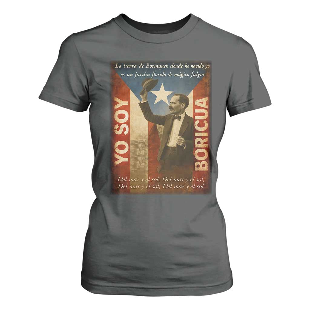 Pedro Albizu Campos T Shirt For Women Yo Soy Boricua Vintage Puerto Rican Flag TS11 Dark Heather Print Your Wear