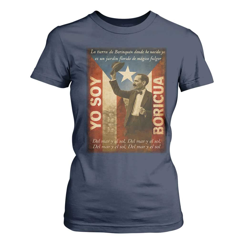 Pedro Albizu Campos T Shirt For Women Yo Soy Boricua Vintage Puerto Rican Flag TS11 Navy Print Your Wear
