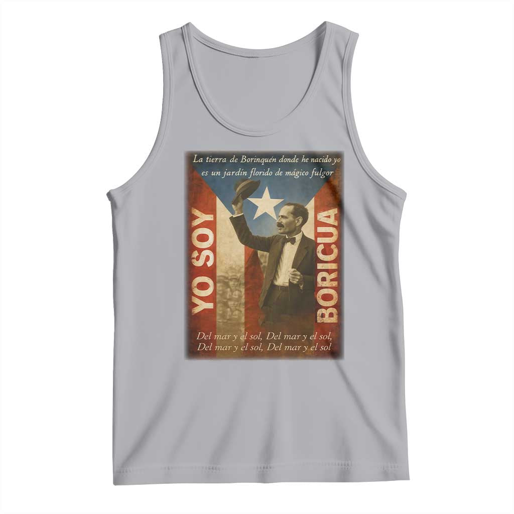 Pedro Albizu Campos Tank Top Yo Soy Boricua Vintage Puerto Rican Flag TS11 Athletic Heather Print Your Wear