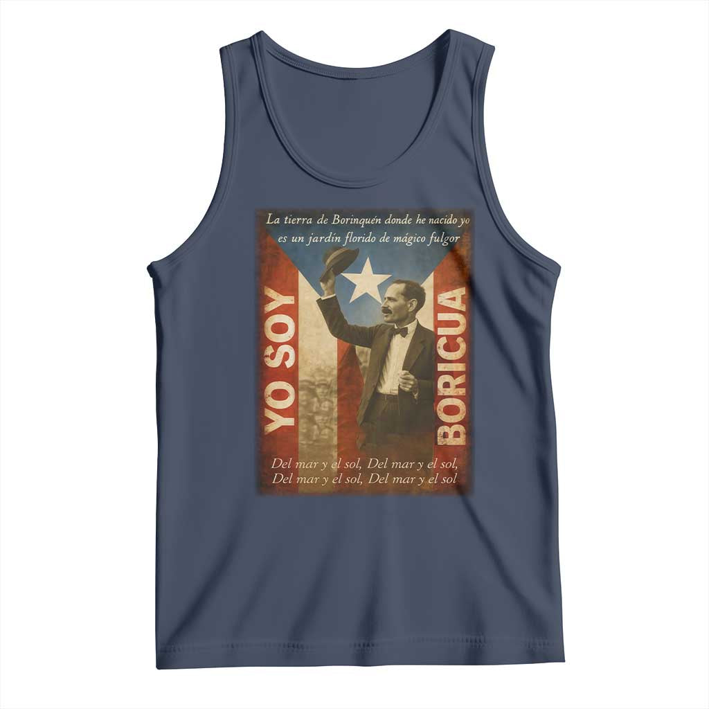 Pedro Albizu Campos Tank Top Yo Soy Boricua Vintage Puerto Rican Flag TS11 Navy Print Your Wear
