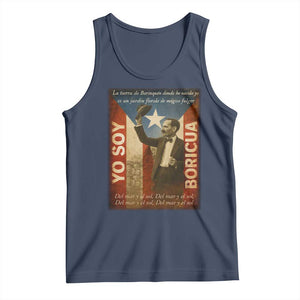 Pedro Albizu Campos Tank Top Yo Soy Boricua Vintage Puerto Rican Flag TS11 Navy Print Your Wear