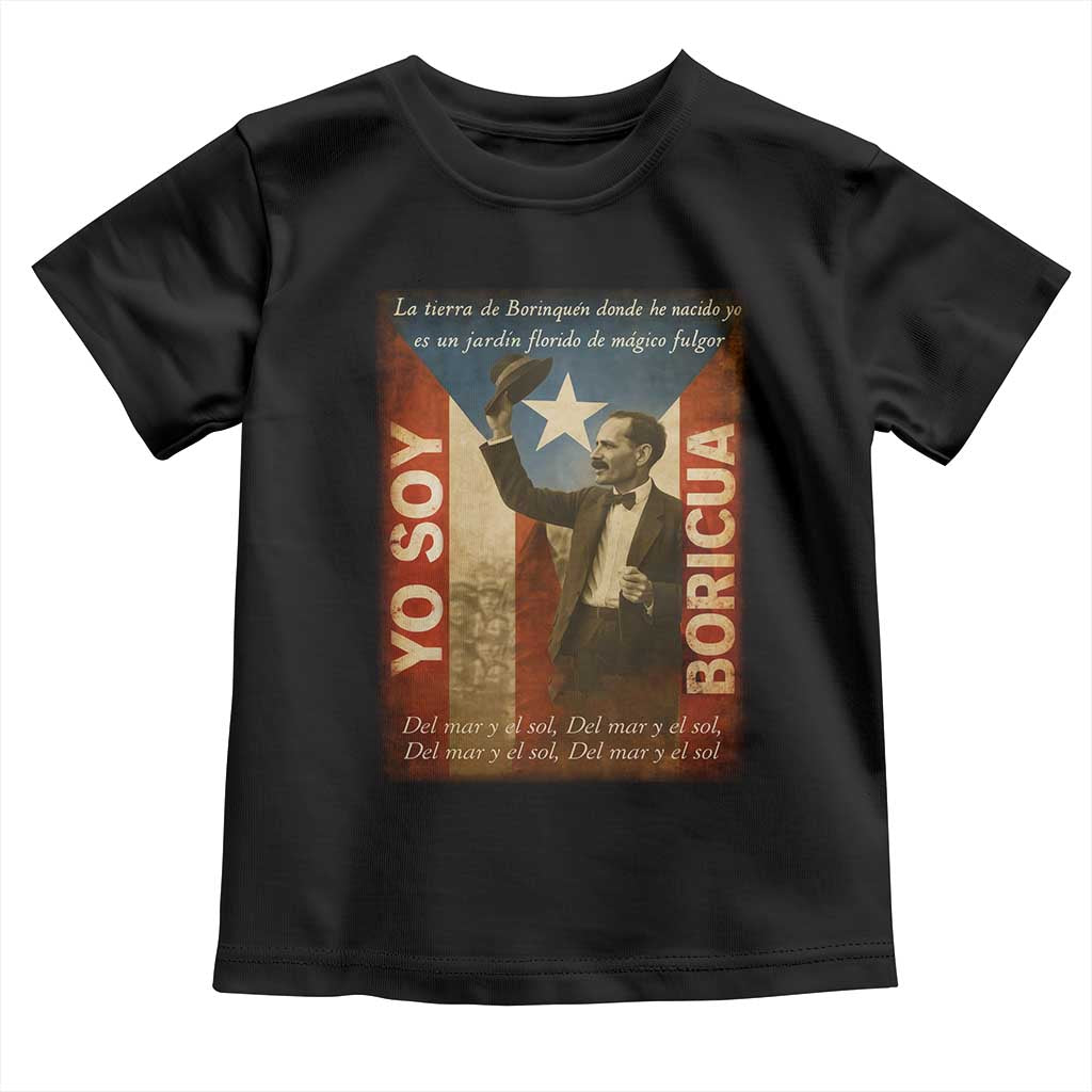 Pedro Albizu Campos Toddler T Shirt Yo Soy Boricua Vintage Puerto Rican Flag TS11 Black Print Your Wear