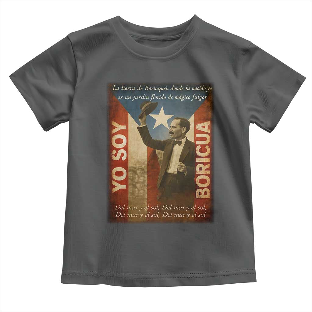 Pedro Albizu Campos Toddler T Shirt Yo Soy Boricua Vintage Puerto Rican Flag TS11 Dark Heather Print Your Wear