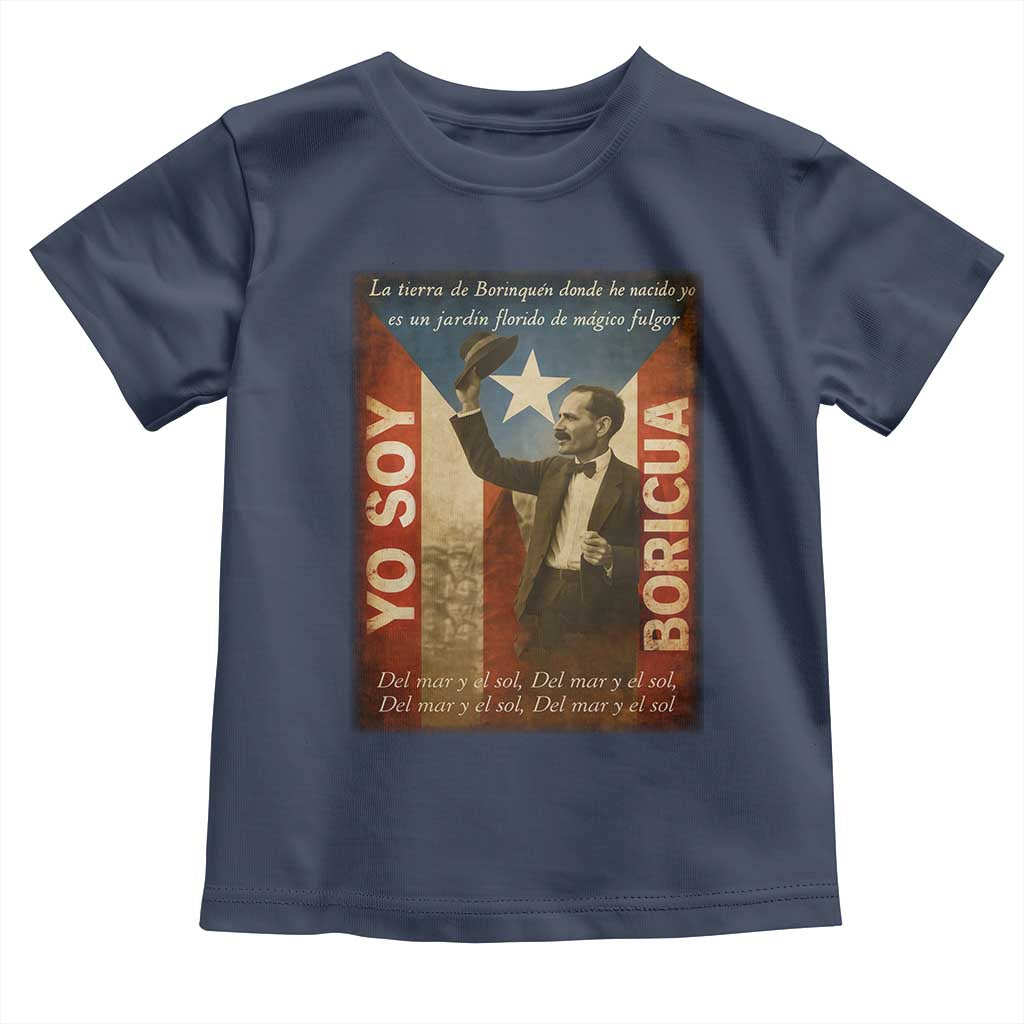 Pedro Albizu Campos Toddler T Shirt Yo Soy Boricua Vintage Puerto Rican Flag TS11 Navy Print Your Wear