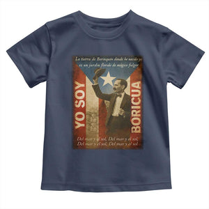 Pedro Albizu Campos Toddler T Shirt Yo Soy Boricua Vintage Puerto Rican Flag TS11 Navy Print Your Wear