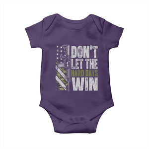 Don't Let The Hard Days Win Baby Onesie Inspirational Mental Health Gun Camo American Flag TS11 Purple Print Your Wear