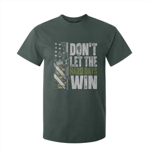 Don't Let The Hard Days Win T Shirt For Kid Inspirational Mental Health Gun Camo American Flag TS11 Dark Forest Green Print Your Wear