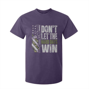 Don't Let The Hard Days Win T Shirt For Kid Inspirational Mental Health Gun Camo American Flag TS11 Purple Print Your Wear