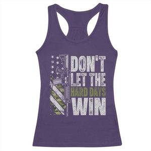 Don't Let The Hard Days Win Racerback Tank Top Inspirational Mental Health Gun Camo American Flag TS11 Purple Print Your Wear