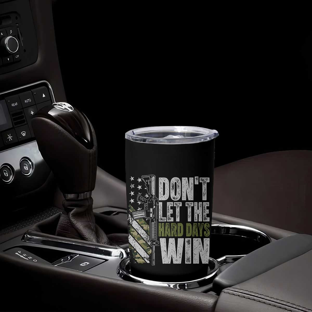 Don't Let The Hard Days Win Tumbler Cup Inspirational Mental Health Gun Camo American Flag TS11 Print Your Wear