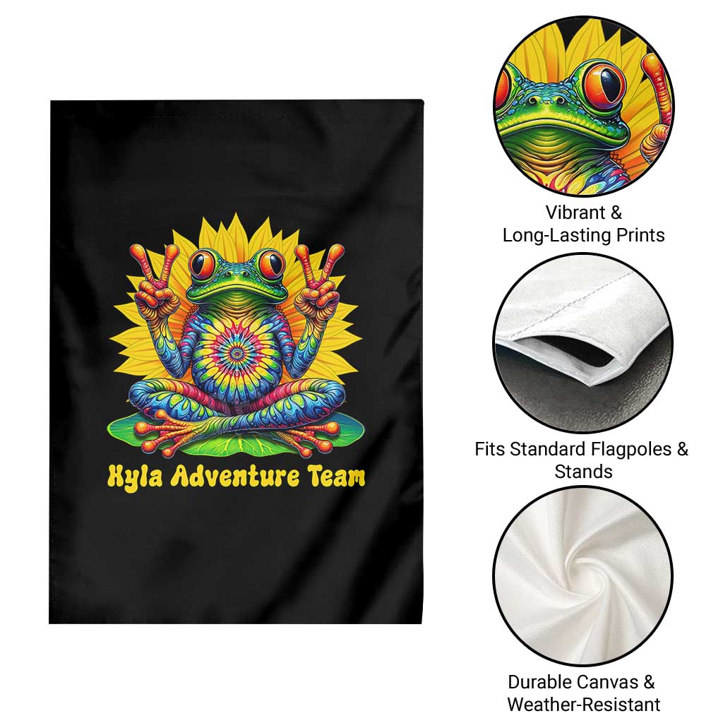 Personalized Tie Dye Hippie Frog Name Garden Flag Custom Text Peace Sign Hippie Sunflower TS11 Print Your Wear