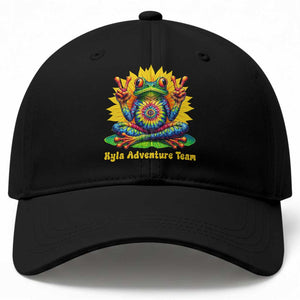Personalized Tie Dye Hippie Frog Name Baseball Cap Custom Text Peace Sign Hippie Sunflower TS11 Print Your Wear