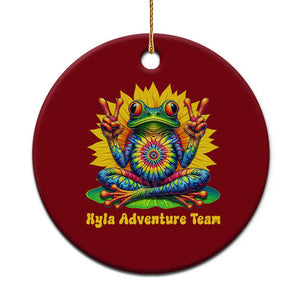 Personalized Tie Dye Hippie Frog Name Ceramic Ornament Custom Text Peace Sign Hippie Sunflower TS11 1pc Red Print Your Wear