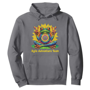 Personalized Tie Dye Hippie Frog Name Hoodie Custom Text Peace Sign Hippie Sunflower TS11 Charcoal Print Your Wear