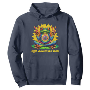 Personalized Tie Dye Hippie Frog Name Hoodie Custom Text Peace Sign Hippie Sunflower TS11 Navy Print Your Wear