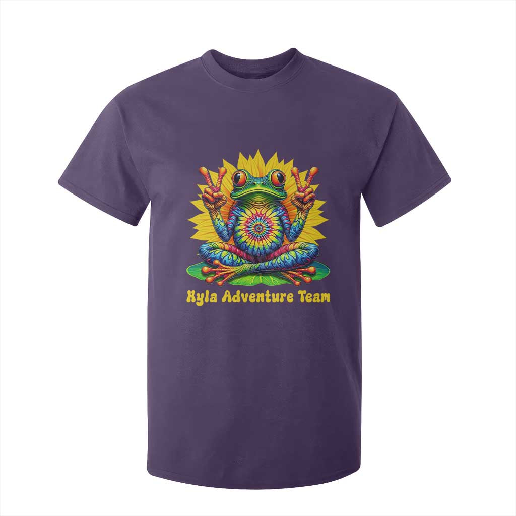 Personalized Tie Dye Hippie Frog Name T Shirt For Kid Custom Text Peace Sign Hippie Sunflower TS11 Purple Print Your Wear