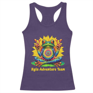Personalized Tie Dye Hippie Frog Name Racerback Tank Top Custom Text Peace Sign Hippie Sunflower TS11 Purple Print Your Wear