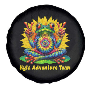 Personalized Tie Dye Hippie Frog Name Spare Tire Cover Custom Text Peace Sign Hippie Sunflower TS11 Print Your Wear