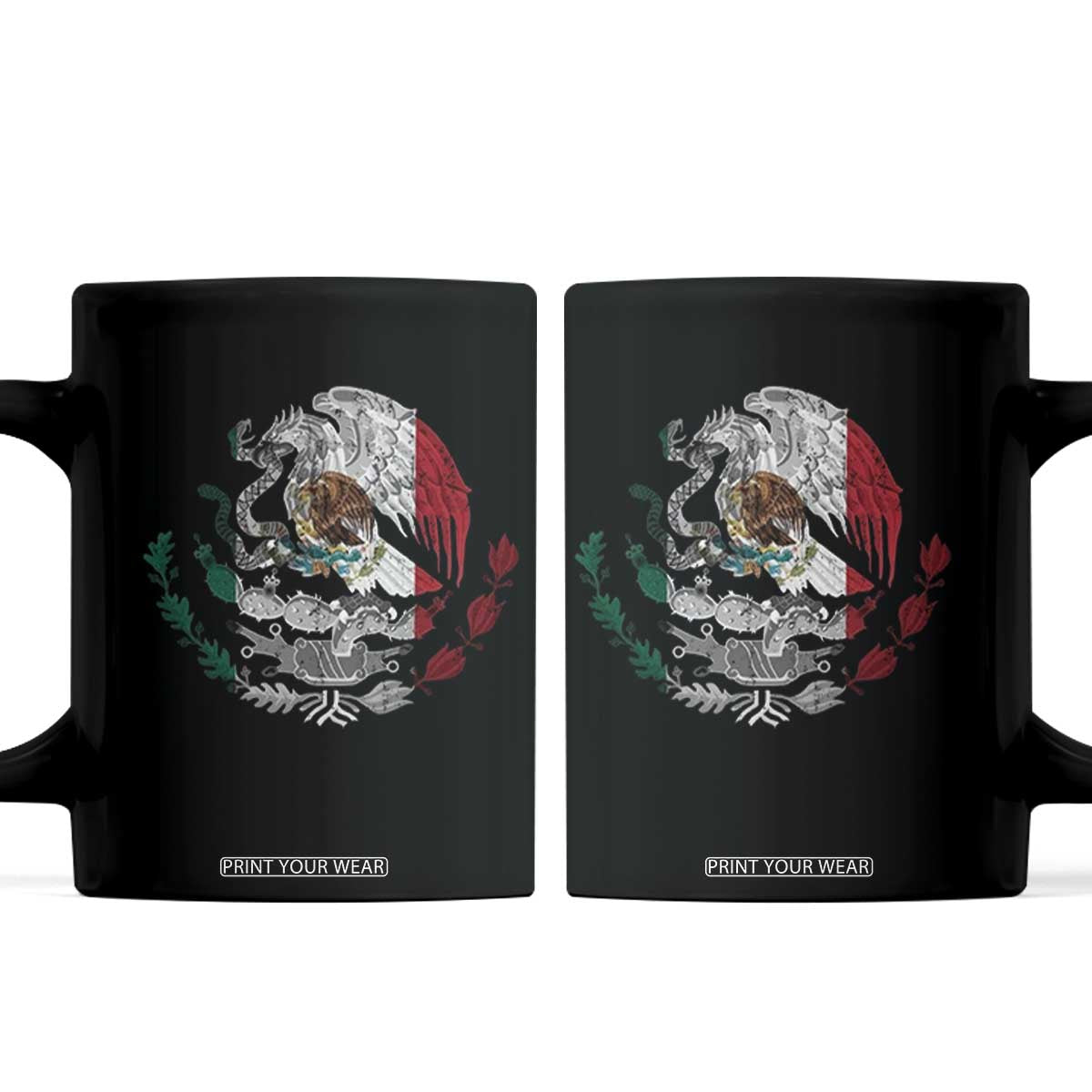 Mexico Coat Of Arms Mexican Flag Seal Symbol Coffee Mug TS11 Black Print Your Wear