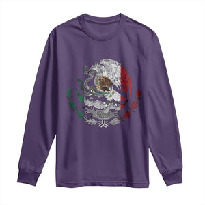 Mexico Coat Of Arms Mexican Flag Seal Symbol Long Sleeve Shirt TS11 Purple Print Your Wear