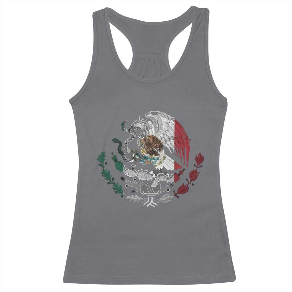 Mexico Coat Of Arms Mexican Flag Seal Symbol Racerback Tank Top TS11 Charcoal Print Your Wear