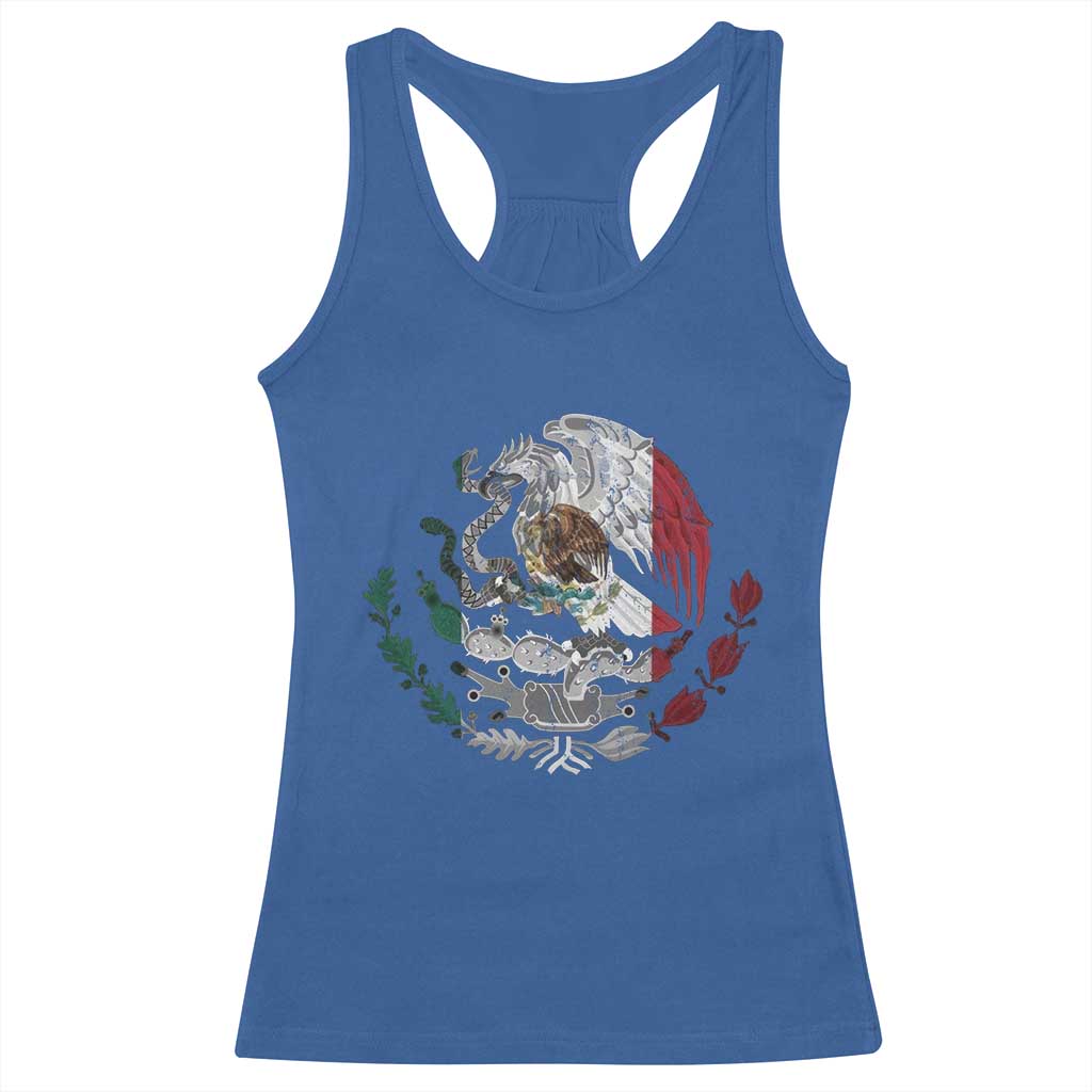 Mexico Coat Of Arms Mexican Flag Seal Symbol Racerback Tank Top TS11 Royal Blue Print Your Wear