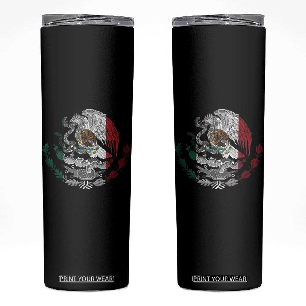 Mexico Coat Of Arms Mexican Flag Seal Symbol Skinny Tumbler TS11 Black Print Your Wear
