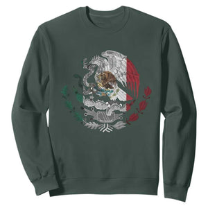 Mexico Coat Of Arms Mexican Flag Seal Symbol Sweatshirt TS11 Dark Forest Green Print Your Wear