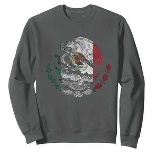 Mexico Coat Of Arms Mexican Flag Seal Symbol Sweatshirt TS11 Dark Heather Print Your Wear