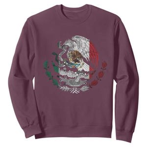 Mexico Coat Of Arms Mexican Flag Seal Symbol Sweatshirt TS11 Maroon Print Your Wear