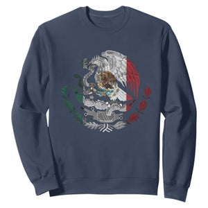 Mexico Coat Of Arms Mexican Flag Seal Symbol Sweatshirt TS11 Navy Print Your Wear