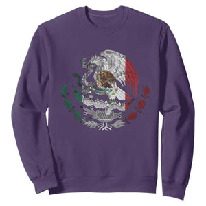 Mexico Coat Of Arms Mexican Flag Seal Symbol Sweatshirt TS11 Purple Print Your Wear