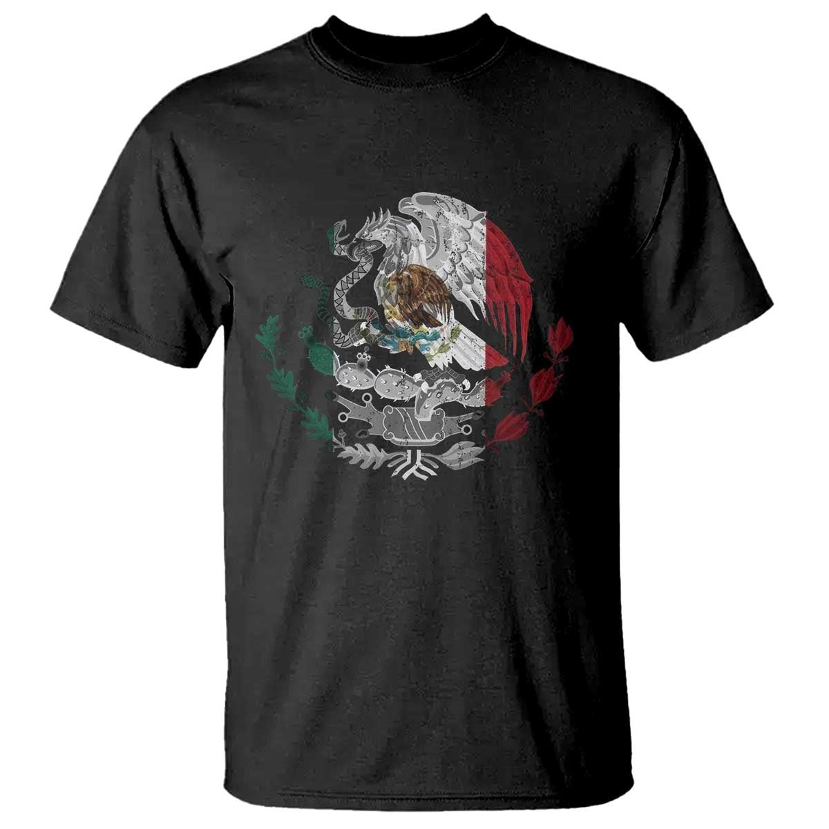 Mexico Coat Of Arms Mexican Flag Seal Symbol T Shirt TS11 Black Print Your Wear