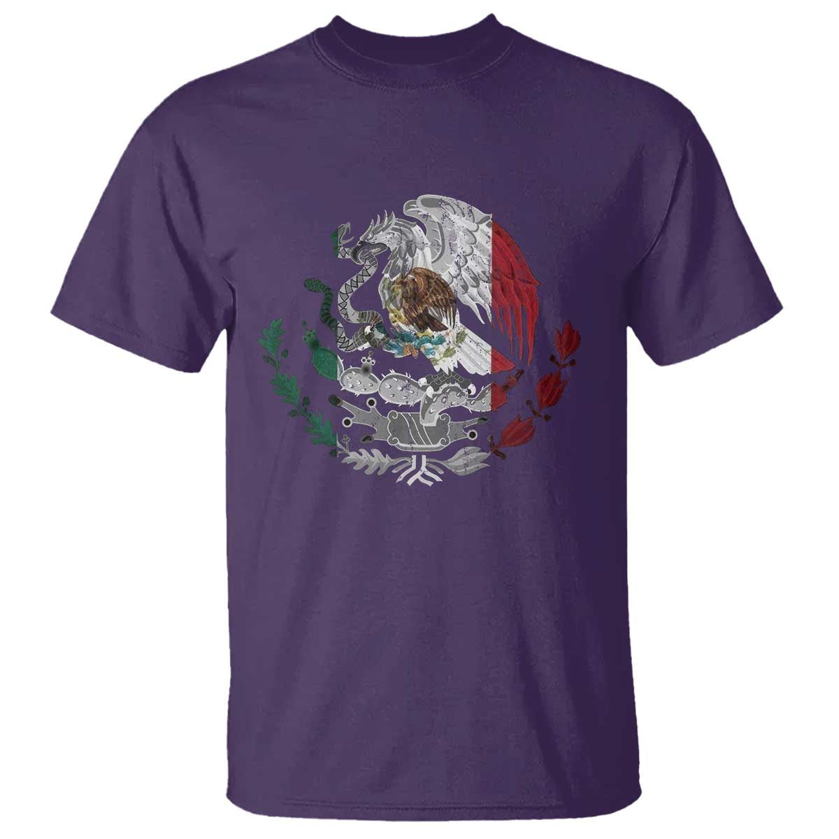 Mexico Coat Of Arms Mexican Flag Seal Symbol T Shirt TS11 Purple Print Your Wear