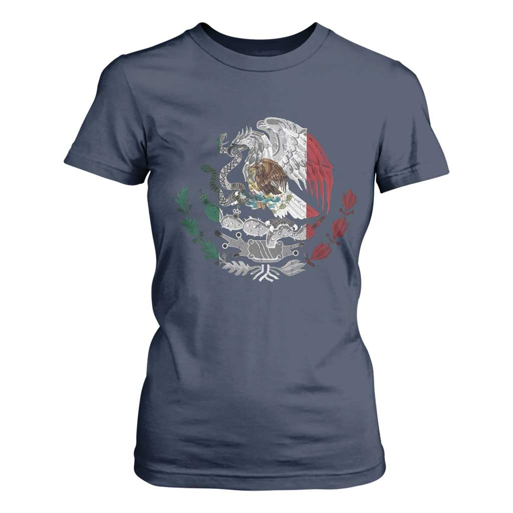 Mexico Coat Of Arms Mexican Flag Seal Symbol T Shirt For Women TS11 Navy Print Your Wear
