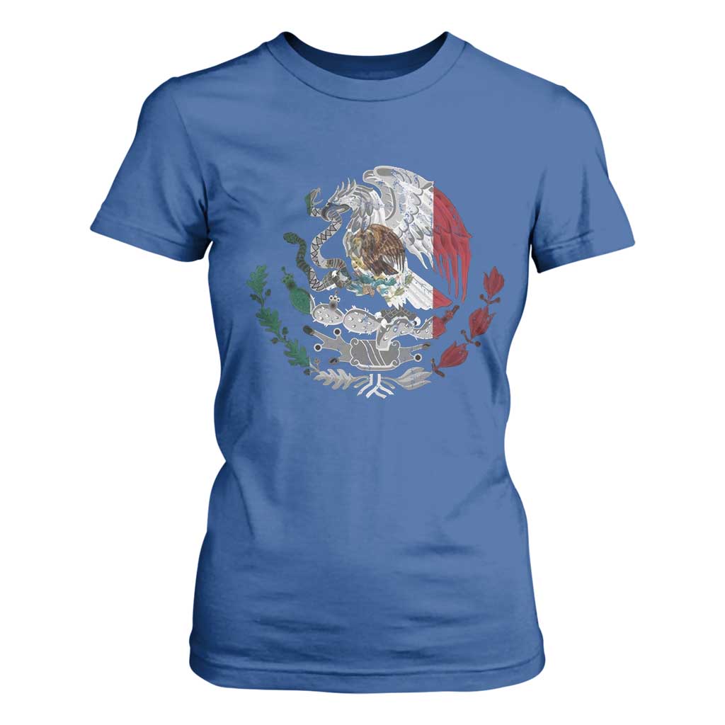 Mexico Coat Of Arms Mexican Flag Seal Symbol T Shirt For Women TS11 Royal Blue Print Your Wear