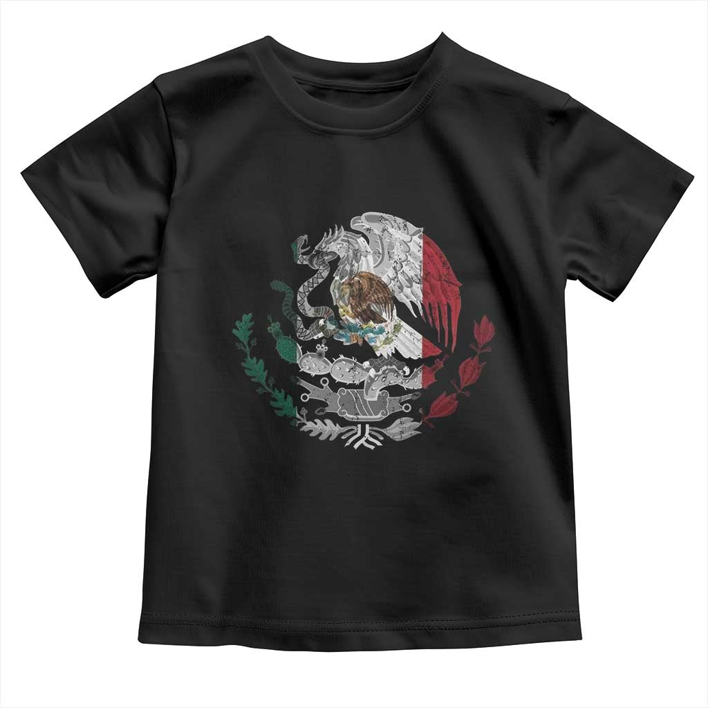 Mexico Coat Of Arms Mexican Flag Seal Symbol Toddler T Shirt TS11 Black Print Your Wear