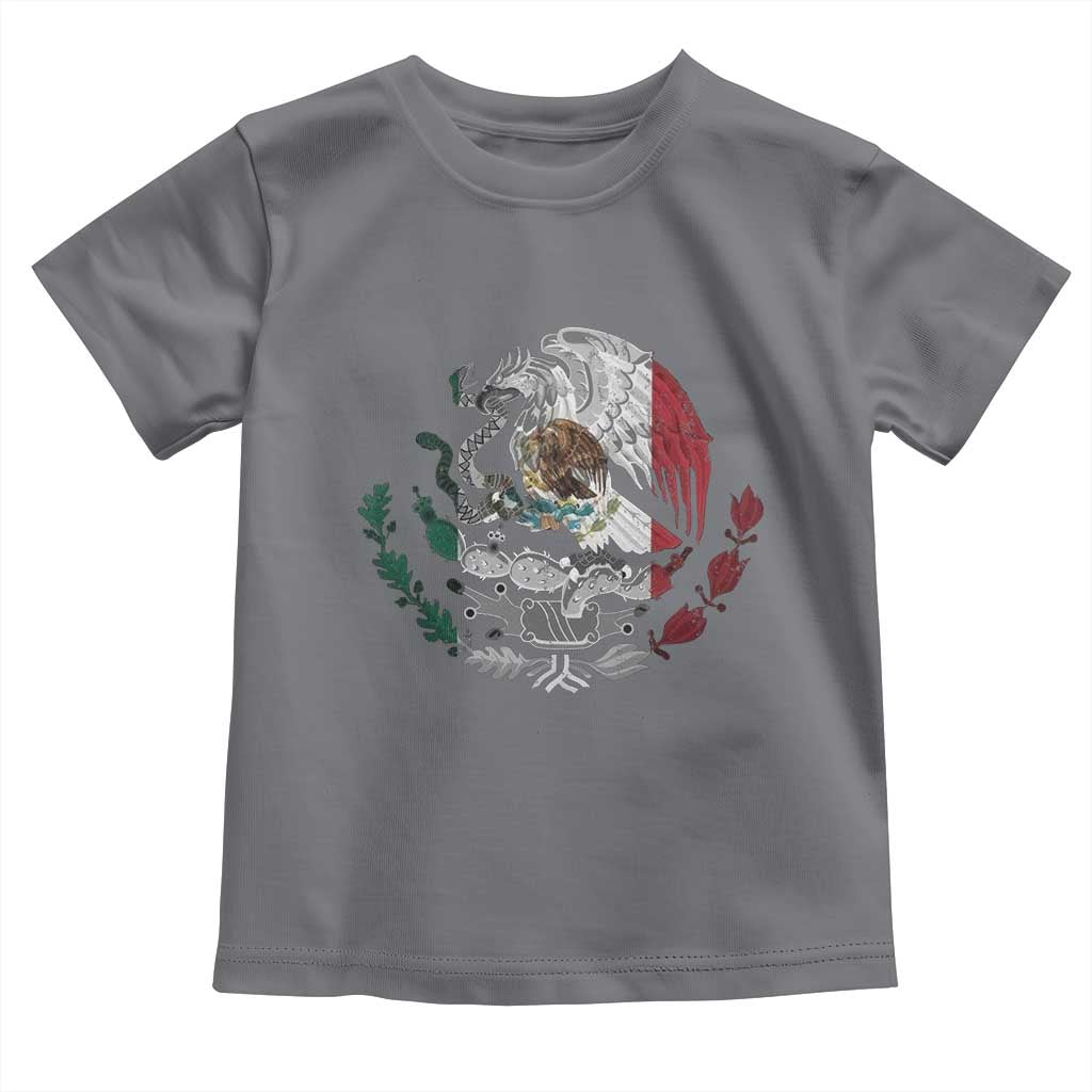 Mexico Coat Of Arms Mexican Flag Seal Symbol Toddler T Shirt TS11 Charcoal Print Your Wear