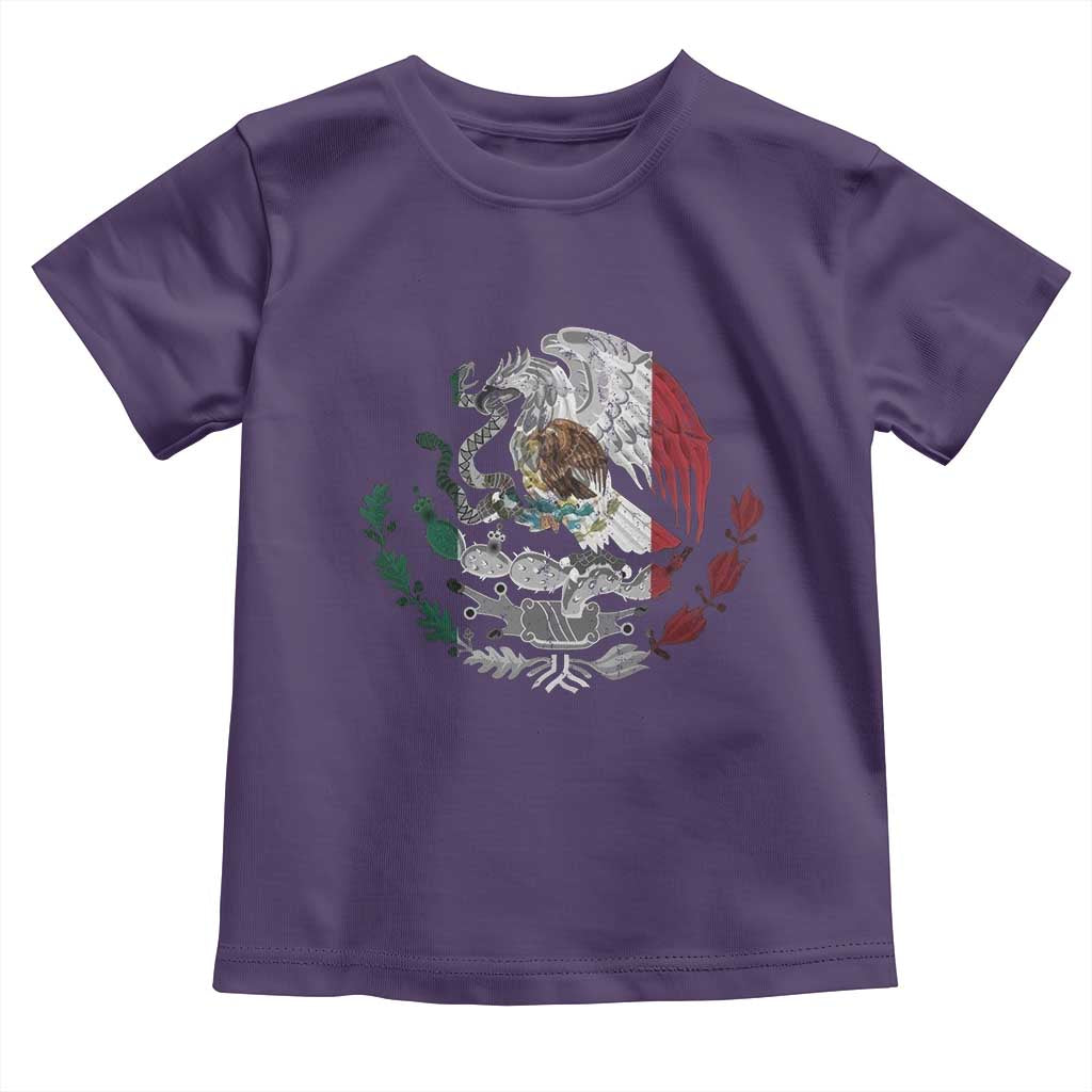 Mexico Coat Of Arms Mexican Flag Seal Symbol Toddler T Shirt TS11 Purple Print Your Wear
