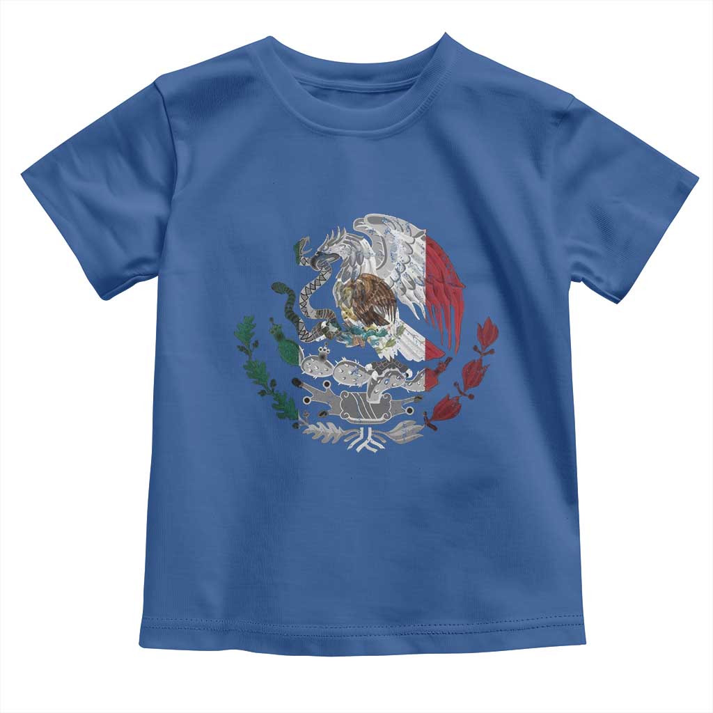 Mexico Coat Of Arms Mexican Flag Seal Symbol Toddler T Shirt TS11 Royal Blue Print Your Wear