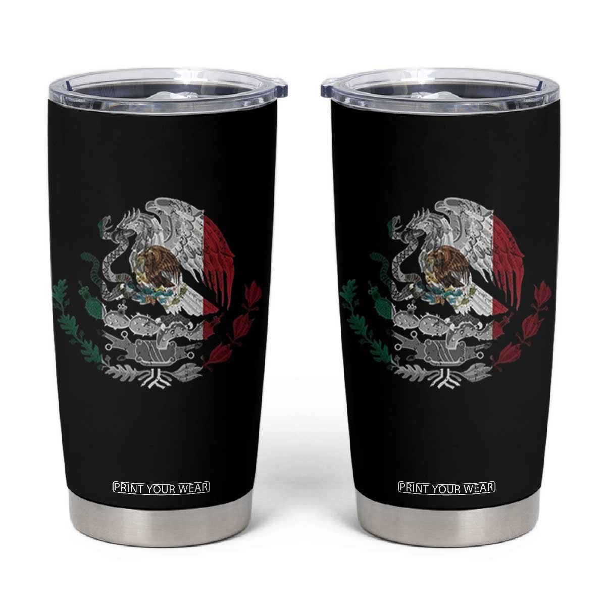 Mexico Coat Of Arms Mexican Flag Seal Symbol Tumbler Cup TS11 Black Print Your Wear