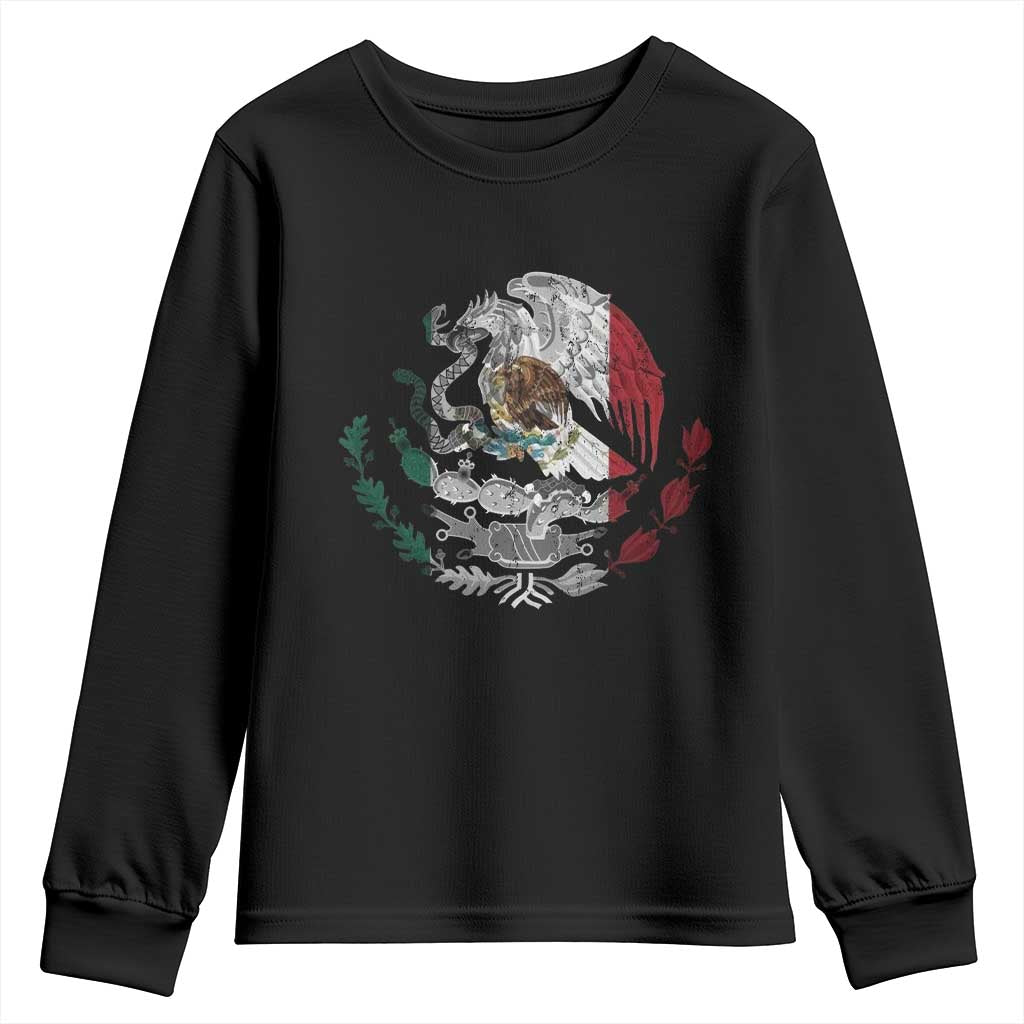 Mexico Coat Of Arms Mexican Flag Seal Symbol Youth Sweatshirt TS11 Black Print Your Wear