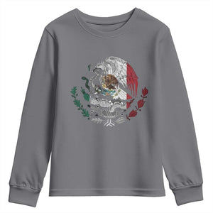 Mexico Coat Of Arms Mexican Flag Seal Symbol Youth Sweatshirt TS11 Charcoal Print Your Wear