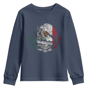 Mexico Coat Of Arms Mexican Flag Seal Symbol Youth Sweatshirt TS11 Navy Print Your Wear