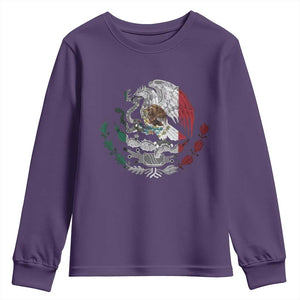 Mexico Coat Of Arms Mexican Flag Seal Symbol Youth Sweatshirt TS11 Purple Print Your Wear