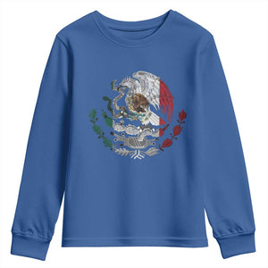Mexico Coat Of Arms Mexican Flag Seal Symbol Youth Sweatshirt TS11 Royal Blue Print Your Wear