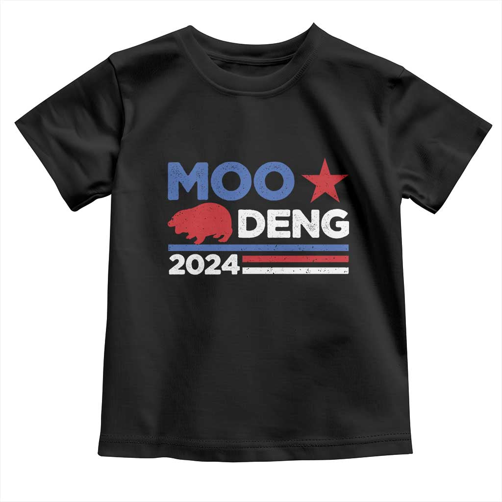 Funny Moo Deng 2024 Baby Shirt Star Striped TS11 Black Print Your Wear