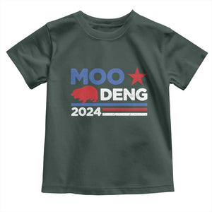 Funny Moo Deng 2024 Baby Shirt Star Striped TS11 Dark Forest Green Print Your Wear