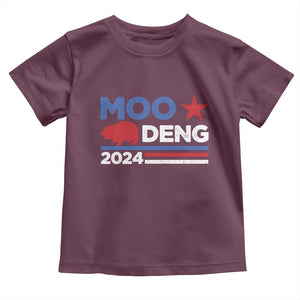 Funny Moo Deng 2024 Baby Shirt Star Striped TS11 Maroon Print Your Wear