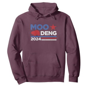Funny Moo Deng 2024 Hoodie Star Striped TS11 Maroon Print Your Wear